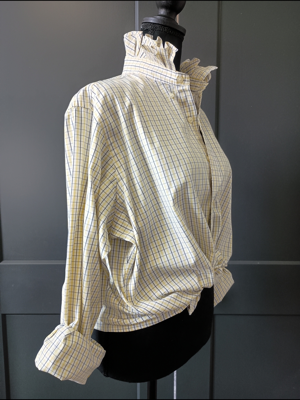 Upcycled Women's Ralph Lauren Ruffled Collar Shirt #053 - Picture 7 of 10